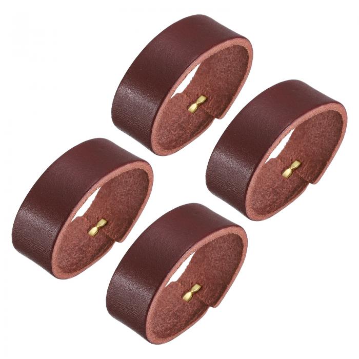 uxcell レザーベルトループキーパー リングバックル DIYクラフトバッグベルト固定用 11.5cm外胴ベルト..