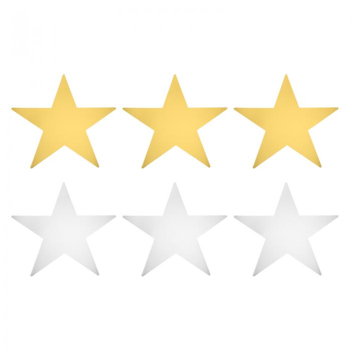 uxcell スターカッタ 星型切り紙 五つ星 五色紙 紙切り 誕生日 パーティー 教室 結婚式 掲示板 壁面装飾 直径28cm (ゴー ルドシルバー) 36個入り