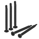 uxcell 板金ネジ #10 x 70 mm ブラック酸化物 410ステンレス鋼 フラットヘッドドライブセルフドリルネジ 100個