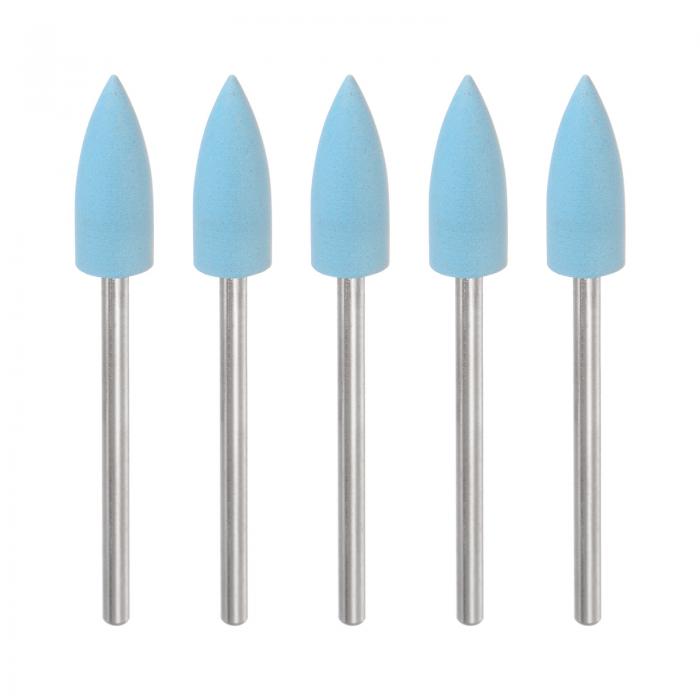 uxcell ゴム研磨ビット シリコンバフホイール付き研削ヘッド 電動グラインダー回転工具用 テーパー形状 5個入り 600グリット 6mm直径