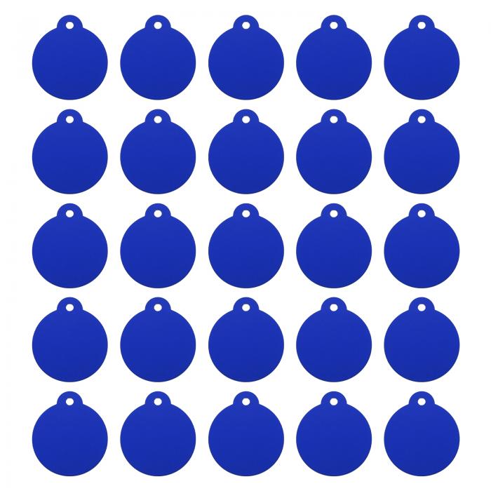 uxcell 丸型レー ザー彫刻ブラ ンクタグ スタンピング空白タグ 犬IDタグ DIY空白タグ ペッ ト ペンダント装飾 クラフトタグ用 ブルー 25個