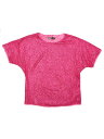 Allegra K Tシャツ クラブウェア ブラウス スパンコールトップス ラウンドネック 半袖 パーティー レディース ホットピンク S