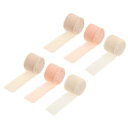 uxcell シフォンリボン 手作りフリンジリボン シフォンシルクリボン ウェディングギフトラッピング用 3.8cm x 7.3 M クリーム ホワイト/ベージュ/ライトベージュ 6ロール