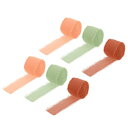 uxcell 手作りフリンジリボン シフォンシルクリボン シフォンのリボン ウェディングギフトラッピング用 3.8cm x 7.3 M ライトオレンジ/ダークブラウン/ブラウン 6ロール