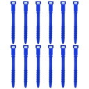 uxcell シリカゲルファスナー 長さ113 mm 再利用可能 ワイヤタイ 弾性ケーブル コード 管理テープ ストラップ 有線USB充電管理 食品ストレージ ダークブルー 12個入り