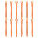 uxcell シリカゲルファスナー 長さ113 mm 再利用可能 ワイヤタイ 弾性ケーブル コード 管理テープ ストラップ 有線USB充電管理 食品ストレージ オレンジ 12個入り(4)