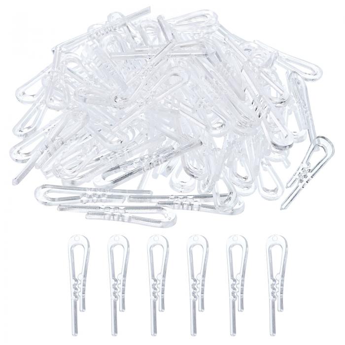 uxcell ワニホルダー 耐用 プラスチック製 長さ40mm クリア U字型 シャツクリップ 歯付き ネクタイ ズボン 靴下 服を畳む 300個入り