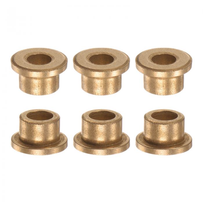 uxcell フランジベアリングスリーブ 6 mmボア 10 mm外径 8 mm長さ 2 mmフランジの厚さ ブロンズブッシュ 自己潤滑ブッシュスリーブ 産業機器用 6個(4)