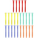 uxcell シリカゲルファスナー 長さ113 mm 再利用可能 ワイヤタイ 弾性ケーブル コード 管理テープ ストラップ 有線USB充電管理 食品ストレージ 5色 25個入り(4)