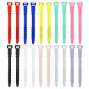 uxcell シリカゲルファスナー 長さ113 mm 再利用可能 ワイヤタイ 弾性ケーブル コード 管理テープ ストラップ 有線USB充電管理 食品ストレージ 10色 20個入り(4)