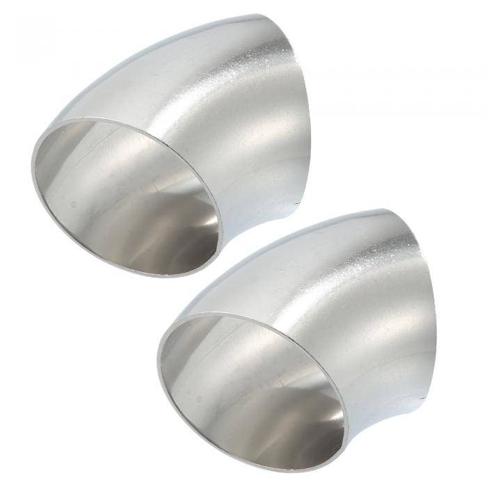 X AUTOHAUX マンドレルベンド排気エルボパイプ SS304ステンレス鋼 ベンドチューブ 外径51 mm 45度 18GA 壁厚1.2 mm 排気パイプ オートエキゾーストパイプエルボ改造用 2個