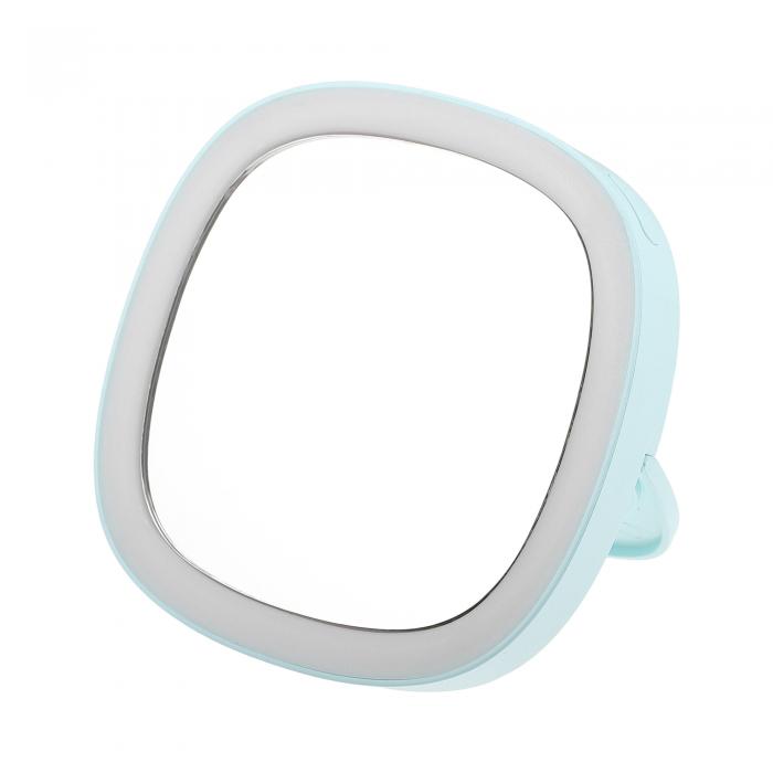 VOCOSTE 化粧鏡 ライト付き メイクミラー バニティミラー 3カラー 照明モード USBポート 充電可能 ラウンドシェイプ 青 1