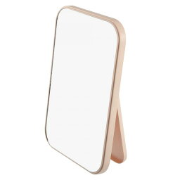 VOCOSTE デスクトップ折りたたみ化粧鏡 ドレッシングデスク ベッドルーム HDスクエア 旅行用携帯ミラー 女の子 女性用 20x14 cm 桜色
