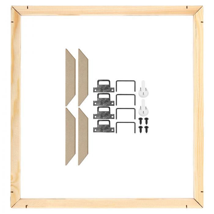 PATIKIL キャンバスストレッチャーバーキット 60x50 cm 長方形 無垢材フレーム ペイント 版画 油絵用 ウッドカラー