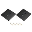 PATIKIL RJ45 CAT6ソケット テレビの壁プレートコンセント ブラック ホーム オフィス用 2個