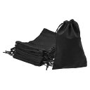 PATIKIL ベルベットバッグ ドローストリングバッグ 13cm x 18cm ギフトバッグ アクセサリーパウチ ブラック クリスマス用 パーティー用 お菓子用 50個入(4)