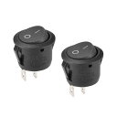 uxcell ロッカースイッチ プラスチック製 ブラック ボートトグルスイッチ 2ピン ON/OFF AC250V/6A 125V/10A 2個入り