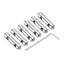 PATIKIL 28x8 mm ワイヤーロープクリップセット 3.6 mmホール 6個 鋼 ダブルホール ロックケーブルクランプクリップ M4x0.7六角ネジス...