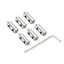 PATIKIL 20x10 mm ワイヤーロープクリップセット 3.8 mmホール 6個 鋼 ダブルホール ロックケーブルクランプクリップ M4x0.7六角ネジ...