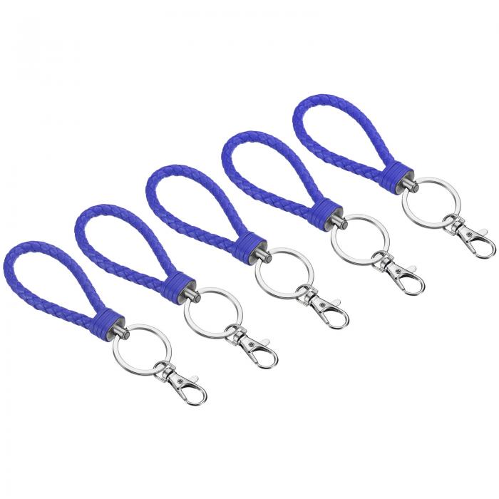 PATIKIL リストレットキーホルダー　リストストラップキーホルダー　ハンドストラップキーホルダー　鍵の保持用　5個入り　ダークブルー
