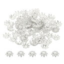 PATIKIL 座金 フラワーキャップ 花座 100個 11x4mm 中空 メタル イヤリングブレスネックレスDIY用 シルバー ホワイト