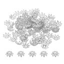 PATIKIL フラワーキャップ 花座 花のビーズキャップ 100個 11x4mm 中空 メタル イヤリングブレスネックレスDIY用 シルバートーン