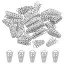 PATIKIL 花形ビーズキャップ 座金 花座 50個 10x16mm 中空 メタル イヤリングブレスネックレスDIY用 シルバートーン