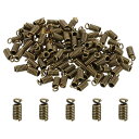 PATIKIL コードエンドキャップ ワイヤエンドキャップ スプリングコイルエンドクリンプ 100個 3.5x8.5mm メタル ブレスネックレスDIYクラフト...