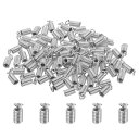 PATIKIL ワイヤエンドキャップ スプリングコイルエンドクリンプ ひも留め金具 100個 3.5x8.5mm メタル ブレスネックレスDIYクラフト用 シル...