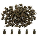 PATIKIL スプリングコイルエンドクリンプ ひも留め金具 コードエンドストッパー 100個 4.5x9.5mm メタル ブレスネックレスDIYクラフト用 ブロンズトーン