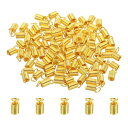 PATIKIL スプリングコイルエンドクリンプ ひも留め金具 コードエンドストッパー 100個 4.5x9.5mm メタル ブレスネックレスDIYクラフト用 金トーン