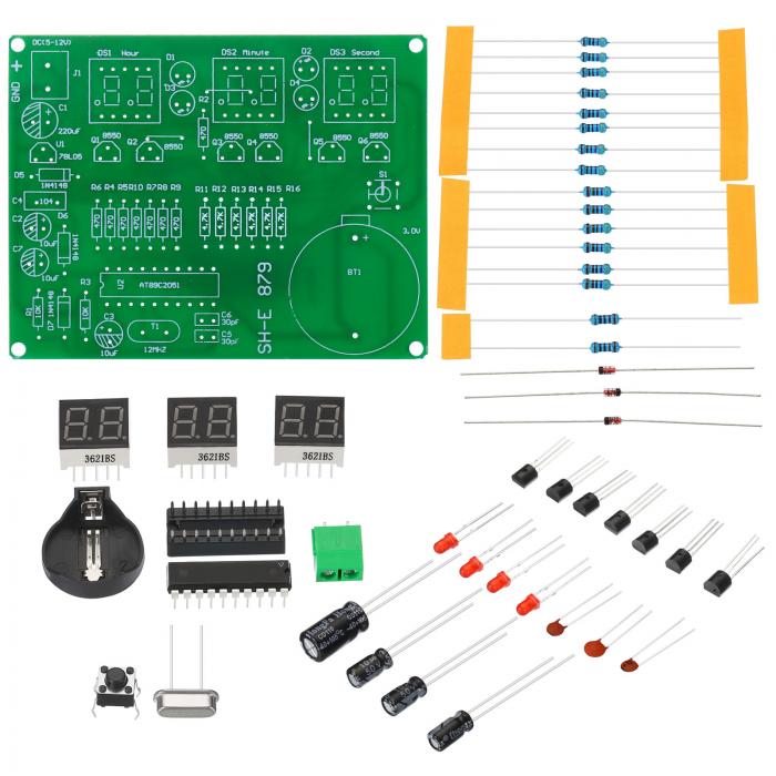 PATIKIL はんだ付け練習ボード 1セット エレクトロニクスキット プロトタイプPCBボード DIY デジタル目覚まし時計溶接回路 SMT/S M D 実験用 5-12V