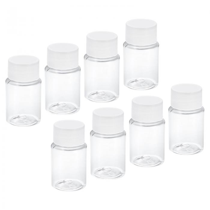 PATIKIL 20ml 0.7 Oz 広口ボトル 8個 保存ボトル プラスチック製サンプル容器 ホーム ラボ用