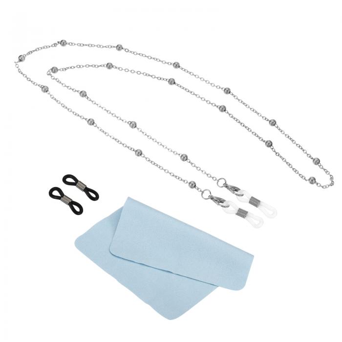 PATIKIL メガネチェーン 女性用 スタイリッシュなメガネチェーン サングラスストラップ メガネひもホルダー ループエンド付き ブルーライトメガネ読書用 ホワイト