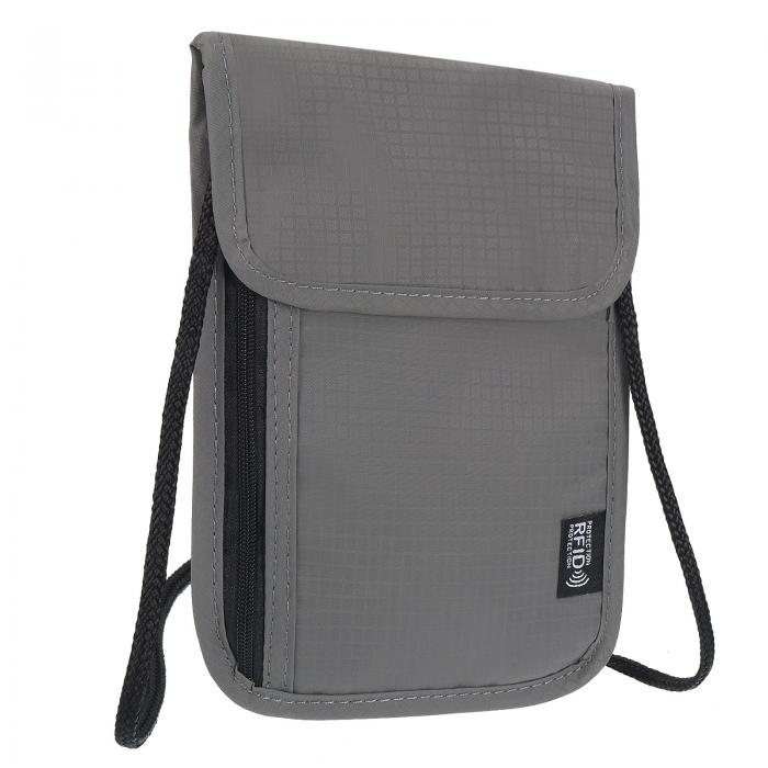 PATIKIL ネックウォレットトラベルポーチ　パスポートホルダー　RFIDブロック防水ネックポーチ　ナイロ..