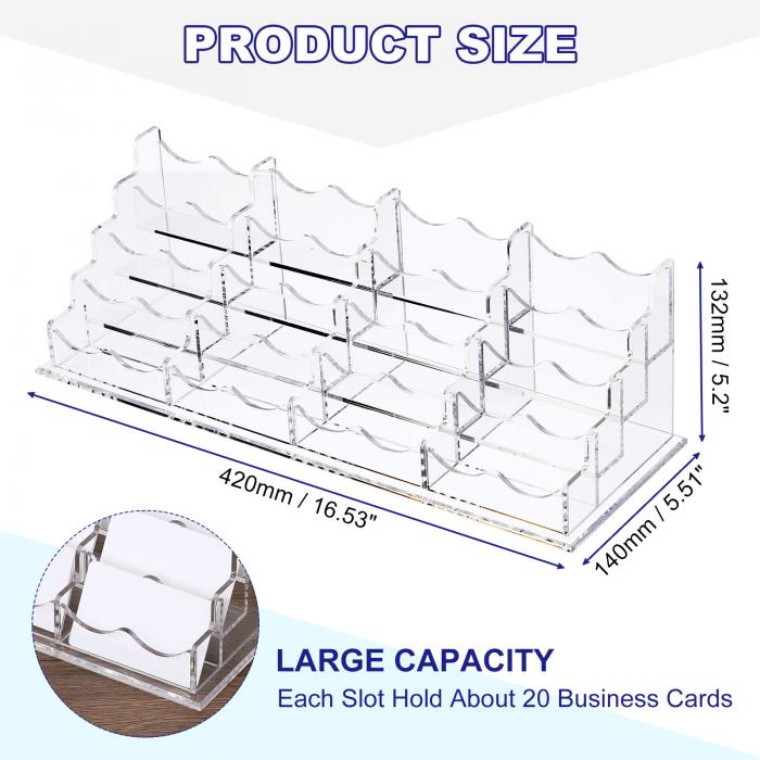 PATIKIL デスクの名刺入れ 4層 16スロット 名刺ホルダー 透明アクリル カードラック 収納カード 展示 オフィス展示 3