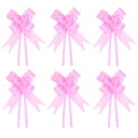 PATIKIL プルボウリボン 26 cm ギフト包装紐 ローズ柄装飾 蝶ネクタイ 結婚式 誕生日 パーティー用 100個 ピンク
