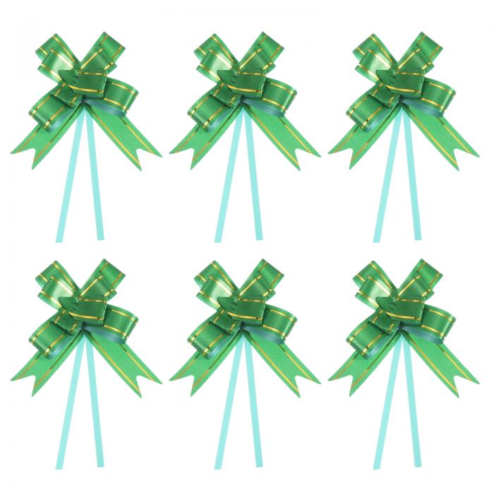 PATIKIL プルボウリボン 33 cm ギフト包装紐 金糸風飾り 蝶ネクタイ 結婚式 誕生日 パーティー用 100個 緑