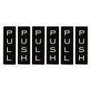 PATIKIL 12.7 x 4.2 cm プッシュプルドアサイン 3ペア アクリル 自己接着 バックサイン ドアステッカーサイン オフィス 店舗 ビジネス カフェ ショップ用 ブラック ホワイト