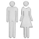 PATIKIL 20 cm バスルームサイン 1ペア ブラッシュド 男女トイレサイン 自己接着 トイレドア装飾ステッカー オフィス ビジネス用 シルバートーン