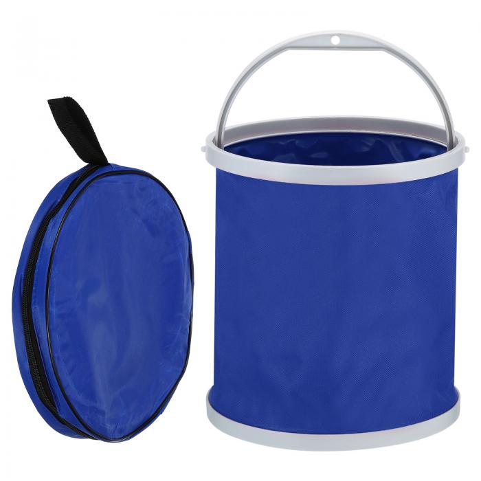 PATIKIL 釣りバケット 水タンク 掃除用バケツ 折り畳み式 収納バッグ付き キャンプ洗車用 11L ブルー