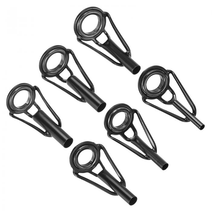 PATIKIL 1.6-4 mm 釣竿ティップ修理キット 30個 ステンレス鋼 ポールリングガイドの交換 海水淡水釣り用 ブラック