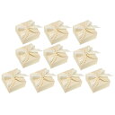 PATIKIL ギフトボックス 10個 結婚式のギフトボックス紙箱 リボン付き 9 cm x 9 cm x 5 cm ギフト包装 ウェディング パーティー用 イエロー