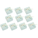 PATIKIL ギフトボックス 10個 結婚式のギフトボックス紙箱 リボン付き 9 cm x 9 cm x 5 cm ギフト包装 ウェディング パーティー用 ブルー