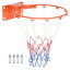 PATIKIL 457 mmバスケットボールのリム交換 強力なバネ付き バックボード取り付け 標準的なバスケットボールフープの交換 屋内および屋外用 ソリッドスチール オレンジ