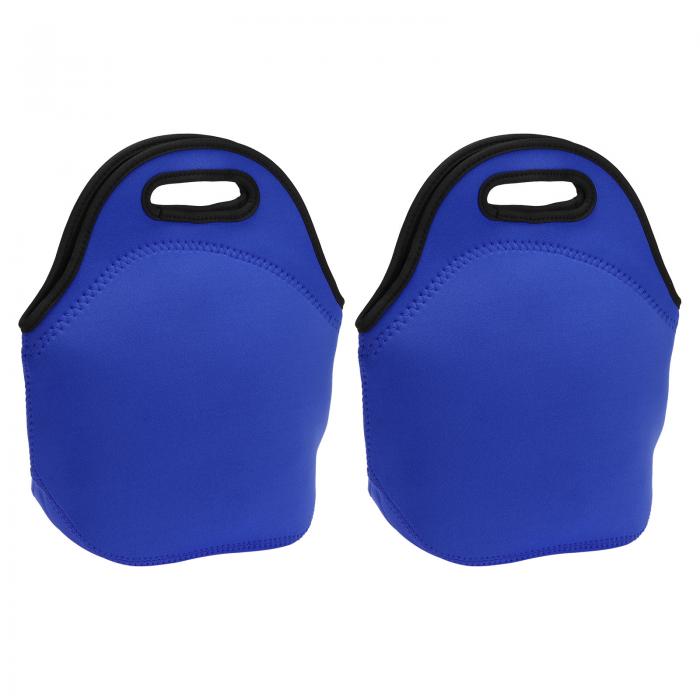 PATIKIL 断熱ランチバッグ 2個 30 x 16 x 30 cm 再利用可能な弁当バッグ 保温ランチトート ポータブル食品容器バッグ 男性と女性用 ブルー