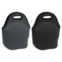 PATIKIL 断熱ランチバッグ 2個 30 x 16 x 30 cm 再利用可能な弁当バッグ 保温ランチトート ポータブル食品容器バッグ 男性と女性用 ブラック グレー(4)
