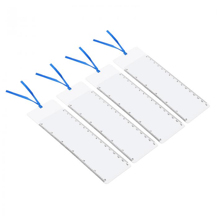 PATIKIL ブックマーク拡大鏡 152mm定規付き 4個 3X 拡大シート ページ拡大鏡レンズ 弱視の人向け 読書 ..