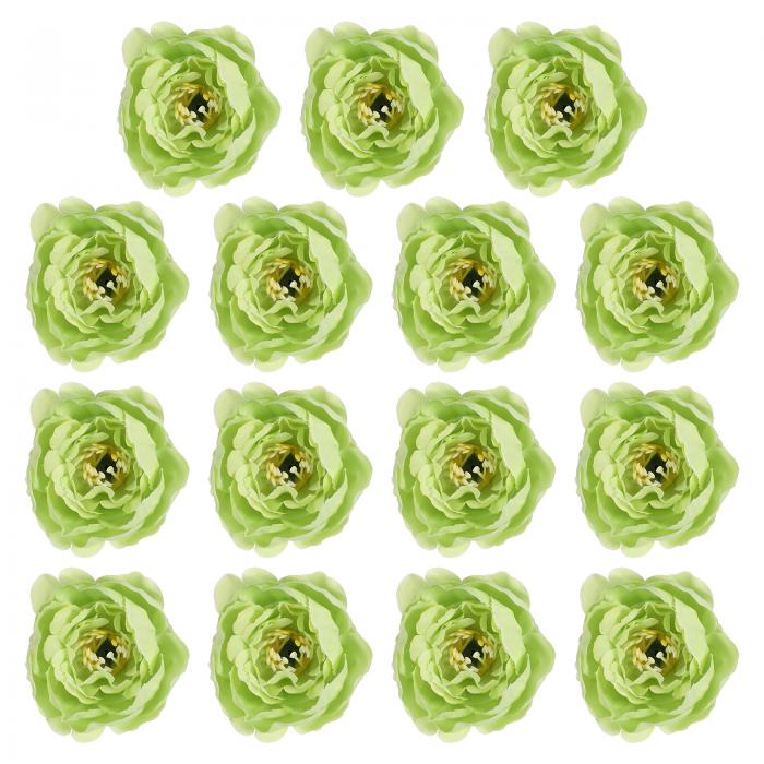 PATIKIL 造花ヘッド 15個入り フェイクフラワーヘッド バルクシルク牡丹ヘッド シミュレーションフラワー ブーケ 花輪 結婚式の装飾用 緑