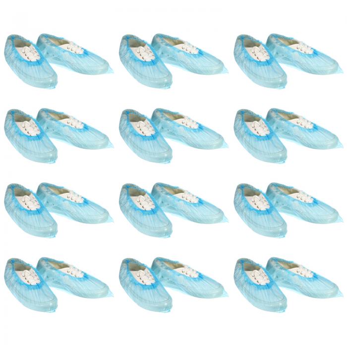 PATIKIL シューズカバー 200個 100ペア 使い捨て 滑り止め シューズプロテクターカバー 防水シューズカバー フリーサイズ 屋内 屋外 ブルー